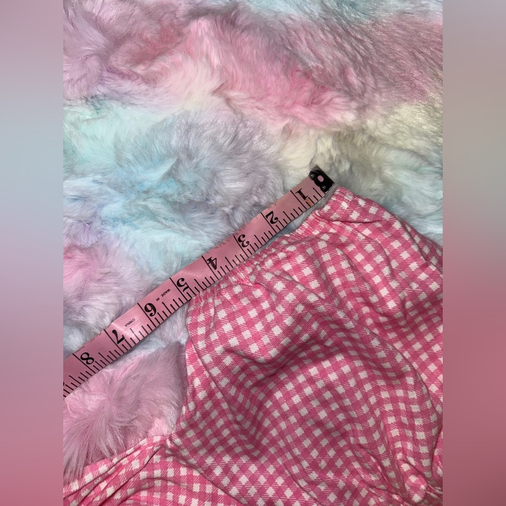❤️🔥EUC 100% Cotton Chic Pink Checkered Cropped Blouse - Picture 12 of 12
